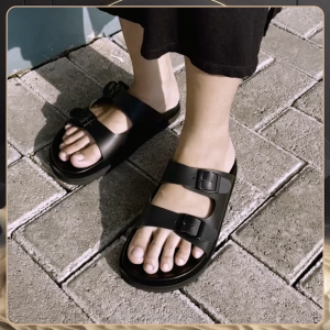 Inovable Sandal Flat Pria Wanita | Elegan Nyaman & Anti Slip - Aulus Flat Full Black