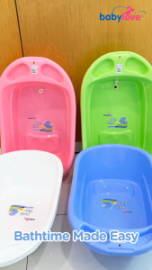 Babylove Tab Mandi Bayi dengan Stopper & 2 Holders | (80cm x 49cm x 23cm)