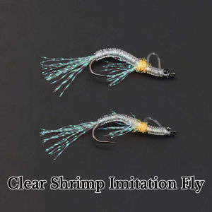 4PCS Clear Shrimp Imitation Fly Lure High Hook Rate Freshwater & Saltwater Universal Fishing Lures Baits Fishing Tackle