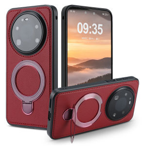 EUCAGR Cao Cấp Vòng Nam Châm Giá Đỡ Da PU Ốp Điện Thoại Cho Huawei Mate 80 Pro Max Mate 70 Pro + Đứng Ngón Tay Giá Đỡ Bao Da