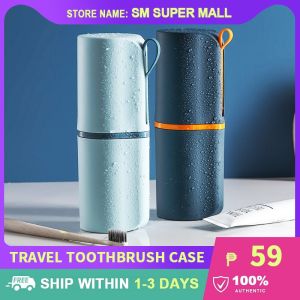 【Portable】Premium Travel Toothbrush Storage Box for Kids and Adults Toothbrush Toothpaste Holder Mouthwash Cup Creative Trip Washbox Set Lovers Brush Teeth Cup