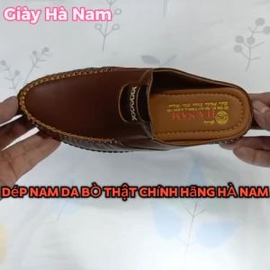Dép Bít Mũi Nam TiTi ĐÔ Da Bò Thật Cao Cấp GSB2074