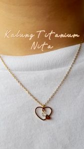 Lovelybutik - Kalung Titanium Anti Karat Wanita Korea Terbaru NIta Kalung Bonus Kotak Perhiasan