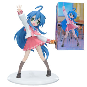 Bandai | In Stock Hot 17cm Lucky Star Izumi Konata PVC Action Figure Trio Try It Kawaii School Uniform Collectible Home Desk Decor Gift