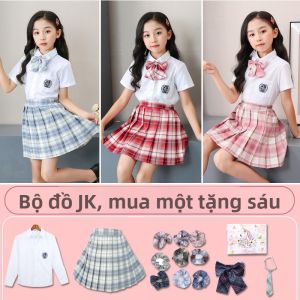 JIFANPAUL | Chân Váy Ngắn Xếp Li Caro Cho Bé Gái