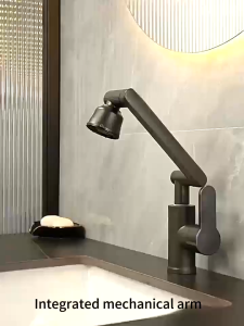 Stainless Steel Kitchen Faucet Cold and Hot 2 Outlet Modes Sink Faucet 1080° Rotating SUS304 Water Tap with Sprayer