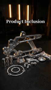 MOKOTO ELITE SWING ARM 2IN1 CNC ALLOY FOR NMAX V3 AEROX V3 TURBO SILVER/TITANIUM HEAVY DUTY ALLOY REAR SWING ARM FOR NMAX/AEROX MOTORCYCLE