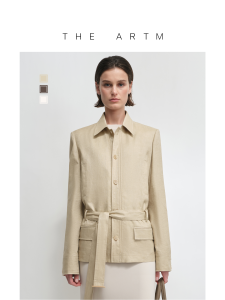 Vintage Style Linen Waist-Fitted Jacket
