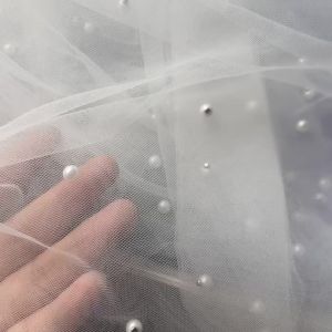 10FT(120Inch) Multi‑Color Pearl Sheer Tulle Table Runner Gauze Table Decor for Wedding Valentine Anniversary Home Party