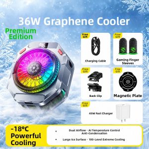 Jieyang | Gaming and Live Streaming Cooler Magnetic Cooling Clip for Phones and Tablets