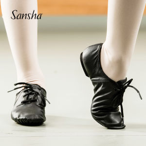 Sansha France Sansha Jazz Shoes Leather Childrens Soft Bottom Modern Dance Shoe Lace-up Yoga Shoes Dancing Shoes