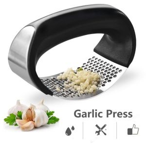 Garlic Press Kitchen Stainless Steel Garlic Mincer Crusher Vegetable Rolling Crusher Cooking Tools