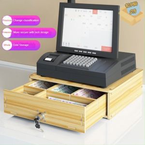 Cash Coin Cashier Box Money Storage Organizer Cash Drawer Organizer Cashier With Cell Phone Holder（Excluding electronic scales）