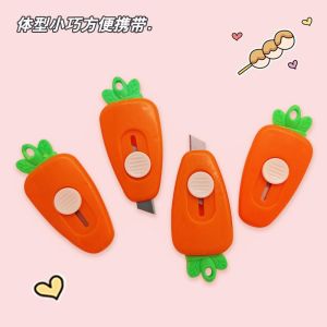 Cute Carrot Mini Utility Knife Student Portable Hand Account Tool Knife Express Unboxing pocket knife/可爱胡萝卜迷你美工刀学生便携式手帐工具刀快递拆箱小刀