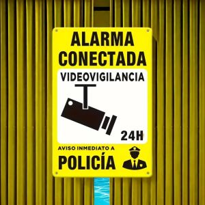 CIFbuy | 2D Metal Sign CCTV Warning Plate Wall Mount Home Office Security Alert Decal Indoor Alarm System Modern Safe Guard