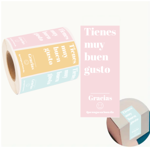 100 Pcs Spanish Thank You Stickers – 5 Color Loop Small Business Packaging Labels Gracias Message for Orders & Gifts