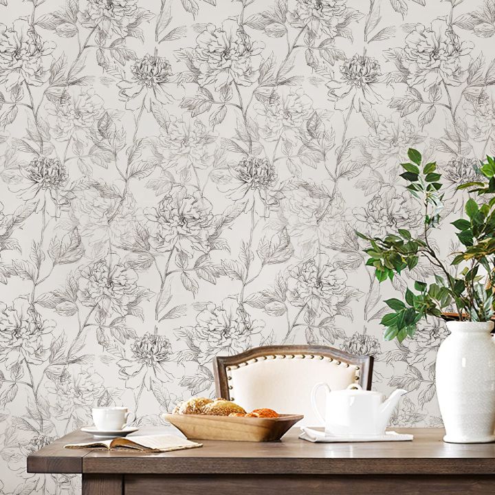 Dark Floral Blossoms Wallpaper | Removable Self Adhesive Floral Dark Floral Blossoms Wallpaper | Removable Self Adhesive Floral