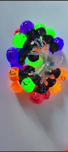 Đèn Dây Bí Ngô Halloween RGB 60 Đèn LED Chạy Bằng pin/USB Đèn Treo Trong Nhà Ngoài Trời Trang Trí Lễ Hội