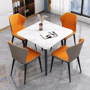 Casual Rock Surface Dining Table Square Home Use Small Apartment Guest Reception Table Luxury Minimalist Compact Coffee Table