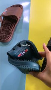 SandSo - Q25 Polos Sandal Pria Laki Karet Rubber Sendal Slipper Kesehatan Rematik Pijat Anti Licin