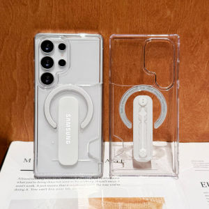 Samsung | For Samsung Luxury Card Holder Clear For Magsafe Magnetic Phone Case Samsung S26 S25 S24 Plus Ultra Bracket Full Bumper Cover