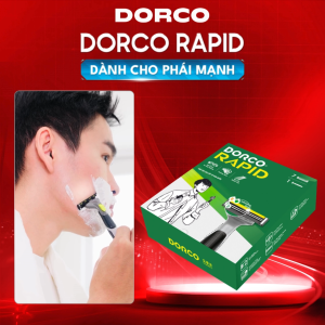 DORCO RAPID - Combo 2 Hộp Dao Cạo Râu Hàn Quốc 2 Lưỡi - Gồm 2 Cán và 14 Đầu Cạo