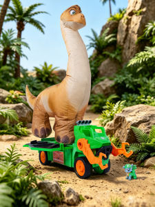 Paw Patrol | Recycling Truck with Inflatable Dinosaur Movie Edition Kids Toy