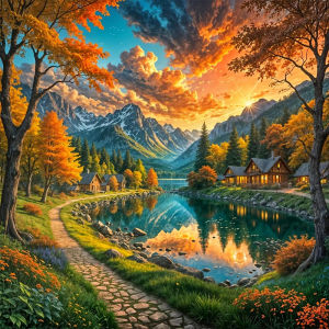 Jigsaw Puzzle for Adults 500/1024PCS Tree Mountain Landscape Scenery DIY Craft Home Wall Decoration Gift Idea