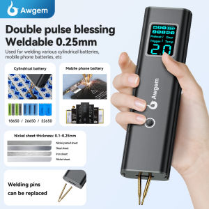 Awgem Portable Spot Welder DIY Handheld Spot Welding Machine 99 Gears Adjustable Spot Welding for 18650 Lithium Battery