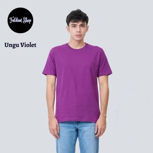 Kaos Polos Pria Oneck Lengan Pendek Bahan Katun Combed 30s Warna Ungu Violet