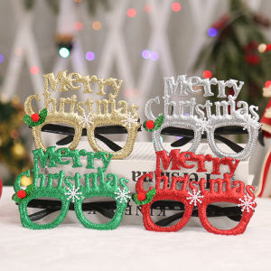 Merry Christmas Glasses Frames Costume Eyeglasses without Lenses for Kids Christmas Party
