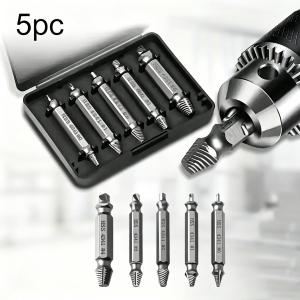 5 piece high-speed steel damaged screw extractor drill bit  double headed easy to take out side drill，very suitable  professio