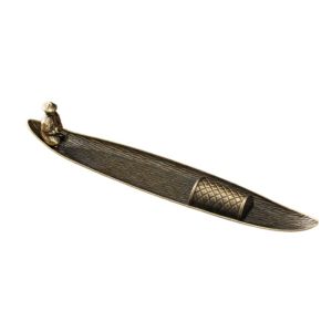 Fisherman Incense Holder Vintage Metal Fragrance Stick Burner Fishing Boat Incense Tray for Meditation Relaxatio Home Decor