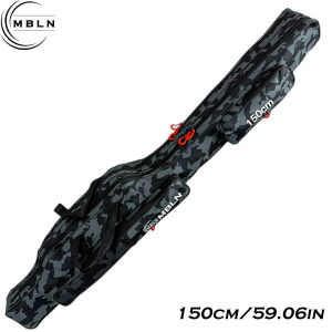 1pc MBLN Double-Layer Foldable Large Capacity Fishing Bag 1.5m Backpack Rod Bag Multi-Functional Tackle Storage