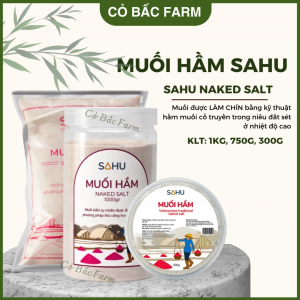Muối hầm Sahu giảm mặn giàu khoáng không chứa i-ốt Sahu Naked Salt- Cỏ Bấc Farm
