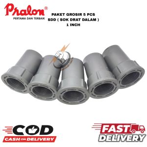 ( 5 PCS ) PRALON SDD SOK DRAT DALAM PVC 1" INCH / SDD 1" FAUCET SOCKET MEREK PRALON / SOK PVC DRAT