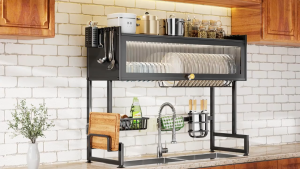 HOTUS ชั้นวางของในครัว ชั้นวางจานสแตนเลส 2 ชั้น ชั้นคว่ำจาน ชั้นวางจานบนซิงค์ พร้อมฝาปิด ชั้นวางชามครัว 65-75-85-95-105 ซม ชั้นวางของ โต๊ะวางของ ตู้เก็บของ ชั้นวาง ชั้น ชั้นเก็บของ ชั่นวางของ  ที่วางของ ชั้นวางของ ikea ชั้นว่างของ ขั้นวางของ ชั้นเข้ามุม