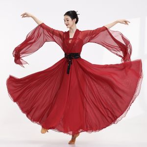 FULLBELIEF | Bộ Váy Dài Cheongsam Màu Đỏ Phong Cách Trung Quốc