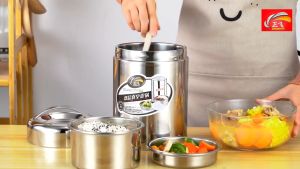 Bekas Makanan Penebat Haba Keluli Tahan Karat/ Durable 304 Stainless Steel Insulated Lunch Box