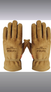 Kamelo Libero Premium Outdoor Leather Safety Gloves | Heat Resistant Durable Cowhide Leather | Ambidextrous Reusable Gloves for Outdoor Work | Ships from Korea