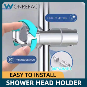 Shower Stand Hand Shower Head Adjustable Slide Rod Stand Wall Mounted Rotatable Lift With Hook