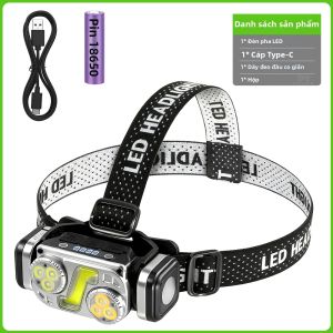 Đèn Pha LED Sạc Lại XHP70 Đèn Câu Cá Siêu Mạnh Kèm Pin 18650 Đèn Trước Chống Nước Có Cảm Biến Lý Tưởng Cho Câu Cá Trong Kỳ Nghỉ