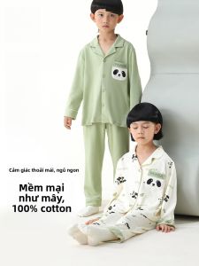MiiOW | Bộ đồ ngủ cotton dài tay kháng khuẩn cho trẻ em MiiOW phong cách hoạt hình dễ thương Bộ đồ ngủ cotton nguyên chất cho bé trai và bé gái
