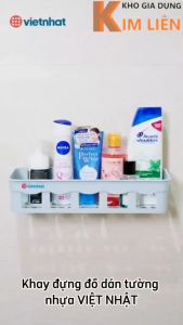 Khay chữ nhật treo tường nhựa VIỆT NHẬT - Kèm 2 miếng dán - Đựng đồ phòng tắm gia vị - 5698/9/701
