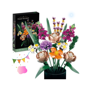 Building Block Flower Bouquet Orchid Girls Creative DIY Birthday Romantic Gifts Kids Toy Home Decoration Set block