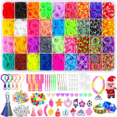 DIY Loom Bands Kit 2700PCS+ 36Grids 36 Colors Colorful Rubber Bands Looming Kit For DIY Refill Bracelet Making Craft Kits Larg