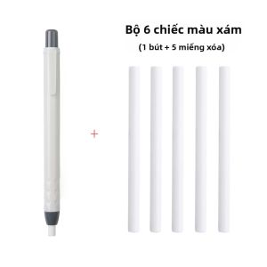 6 Cái/bộ Hình Bút Loại Bấm Bút Chì Tẩy Lõi Có Thể Thay Thế Thiết Kế Hoạt Hình Trường Văn Phòng Phẩm Đồ Dùng Cho Học Sinh