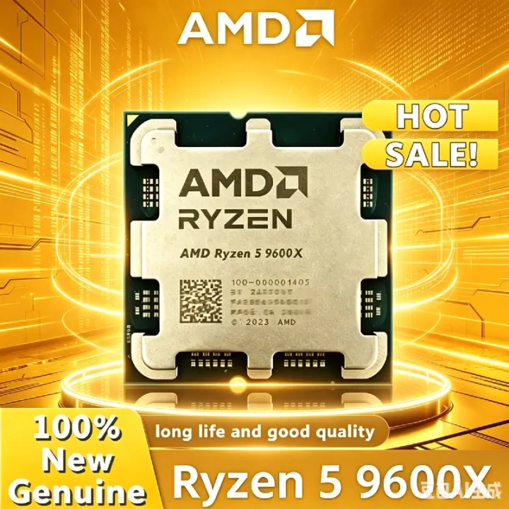 AMD | AMD Ryzen 5 9600X Brand New AM5 Desktop CPU 4NM 6C12T 5.4GHz 32MB L3 Cache 65W DDR5 Processor Without Cooling Fan Ready Stock