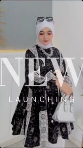 Blouse Wanita Flowers Atasan Motif Crinkel Airflow Premium Full Kancing Busui Adem