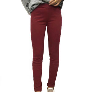 Quần Dài Bó Sát Màu Đỏ Tía Co Giãn Cạp Cao Màu Be Xám Quần Dài Mùa Xuân Thu Màu Xanh Đậm Quần Dài Chín Điểm